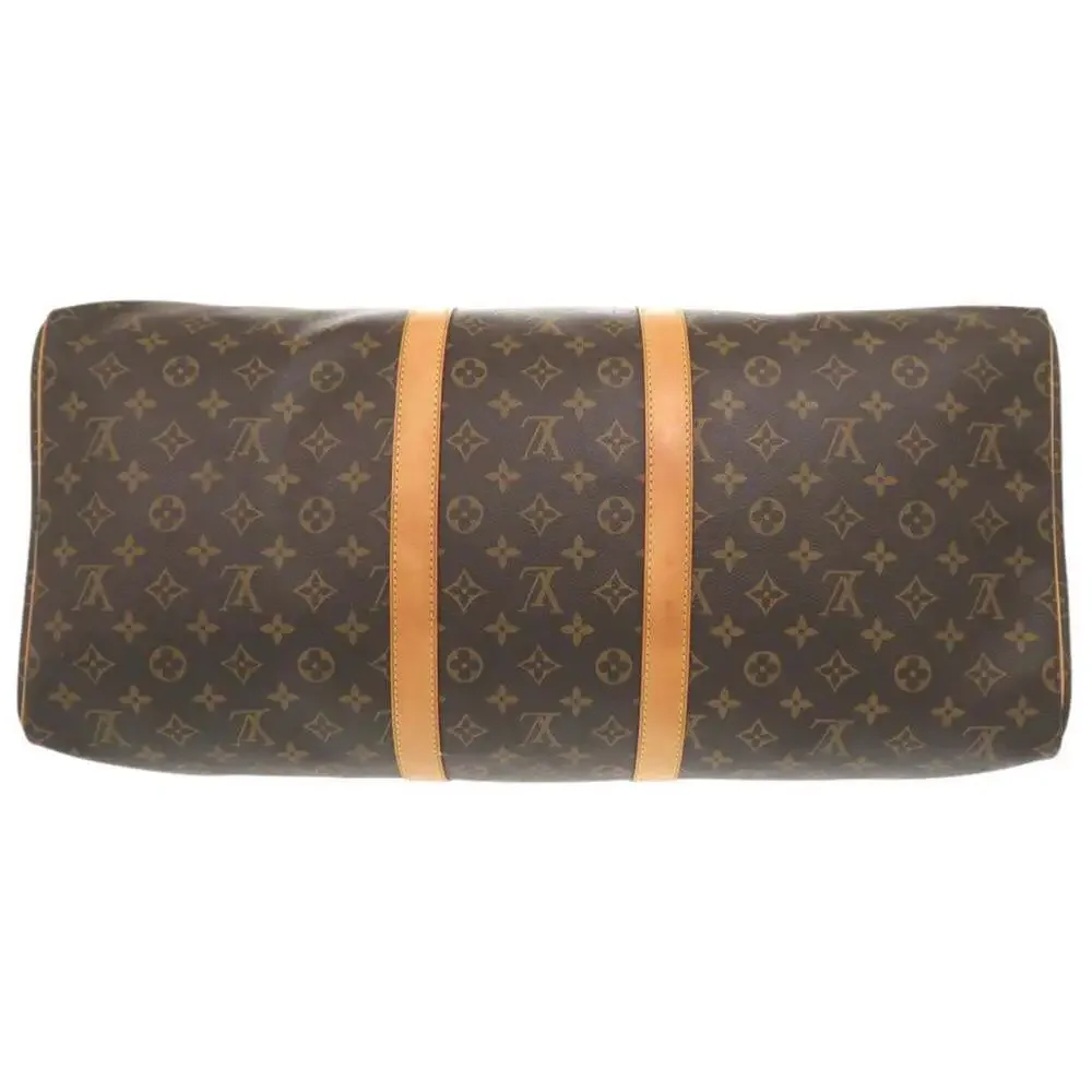 LOUIS VUITTON Brown Monogram Keepall 55 Boston Bag